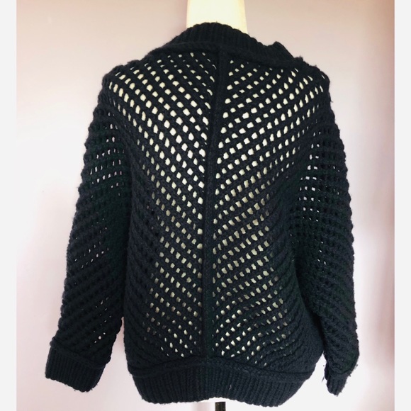 Margaret O’Leary navy open knit lambs wool sweater - Picture 3 of 4